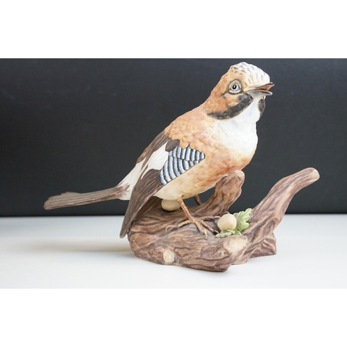 35 - Renaissance ceramic bird figurines to include Nuthatch, Bullfinch, Robin, Long Tailed Tit, Woodpecke... 