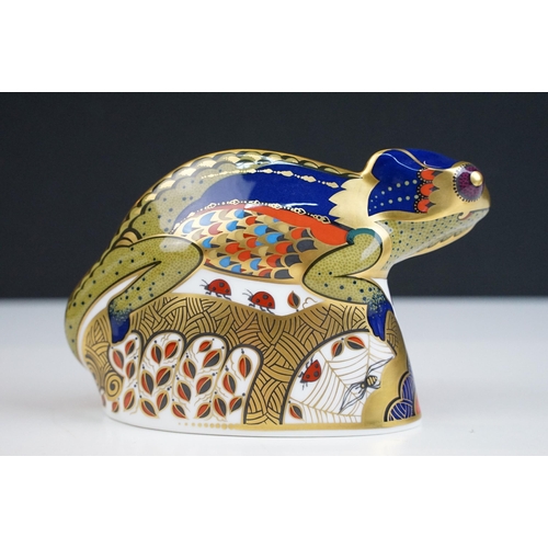 4 - Royal Crown Derby paperweights to include snail XLVIII with white stopper, Harbour seal limited edit... 