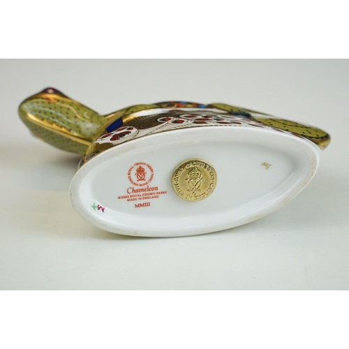 4 - Royal Crown Derby paperweights to include snail XLVIII with white stopper, Harbour seal limited edit... 