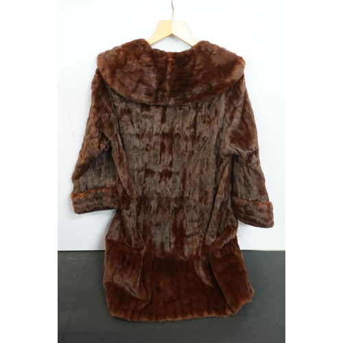 415 - Mink stole with initial embroidery to lining, together with fur jacket in size small, fur shrug jack... 