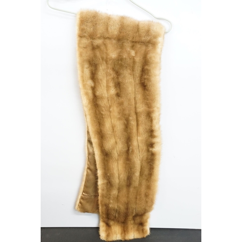 415 - Mink stole with initial embroidery to lining, together with fur jacket in size small, fur shrug jack... 