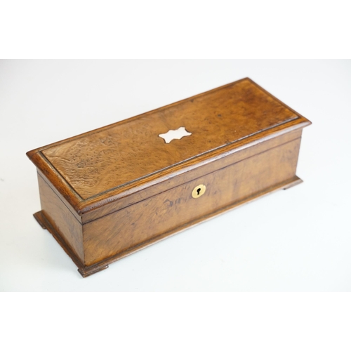 420 - Wooden tray with shell design inlay and brass handles together with a selection of wooden boxes to i... 