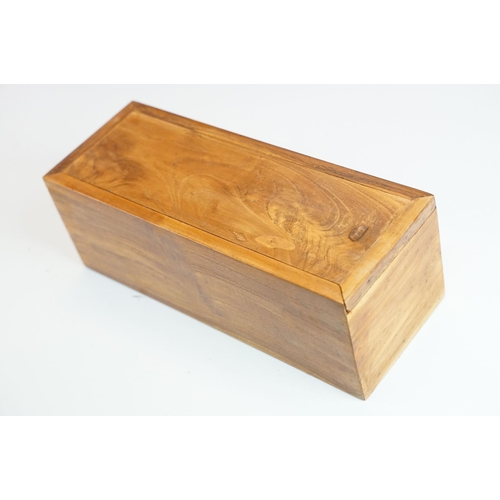 420 - Wooden tray with shell design inlay and brass handles together with a selection of wooden boxes to i... 