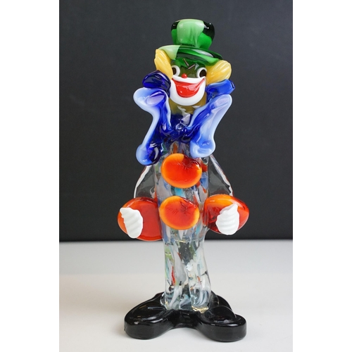 43 - Murano art glass hand blown clown, H 21.5cm