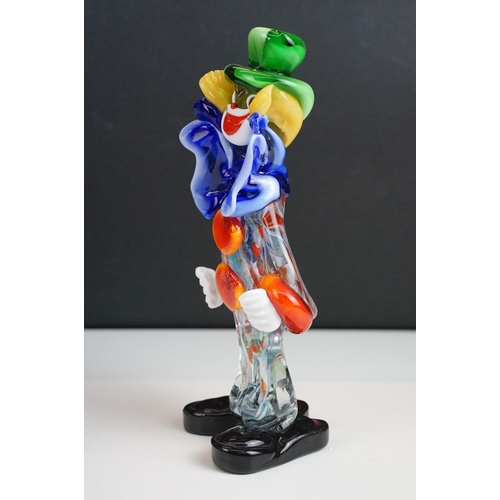 43 - Murano art glass hand blown clown, H 21.5cm