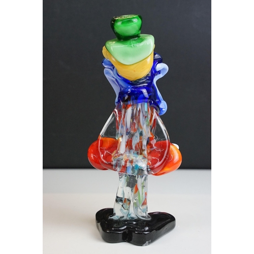 43 - Murano art glass hand blown clown, H 21.5cm