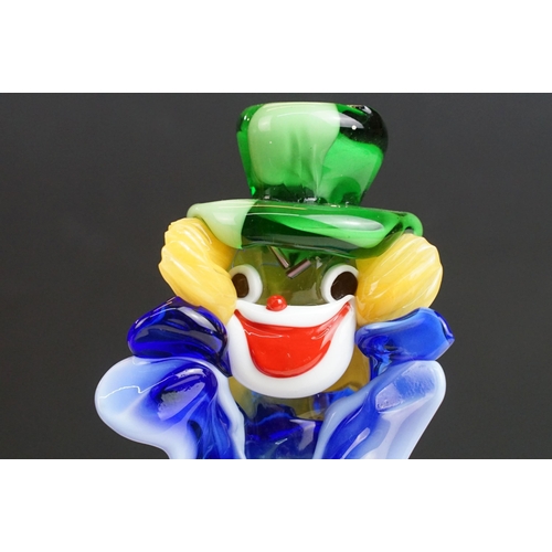 43 - Murano art glass hand blown clown, H 21.5cm