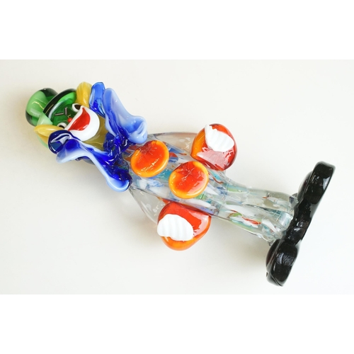 43 - Murano art glass hand blown clown, H 21.5cm