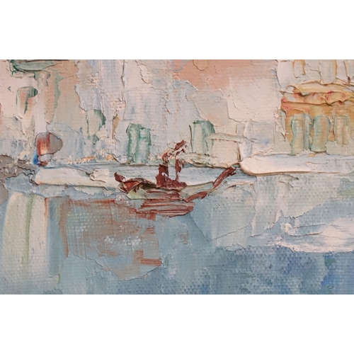 514 - Wheeler, Venice canal scene, impasto oil on canvas, signed lower right and dated '64, 39.5 x 74.5cm