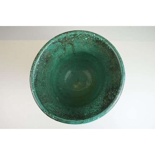 52 - Green ceramic urn planter, H 25.5cm