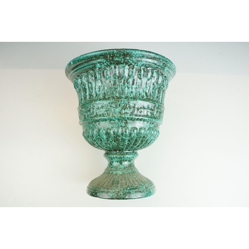 52 - Green ceramic urn planter, H 25.5cm