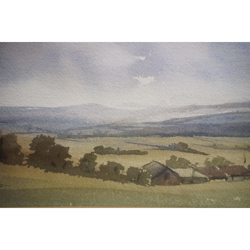 521 - Denis Dellow (20th century), 'Derwent Water, Cumbria', watercolour, together with three other scenic... 