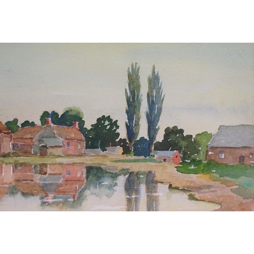 521 - Denis Dellow (20th century), 'Derwent Water, Cumbria', watercolour, together with three other scenic... 