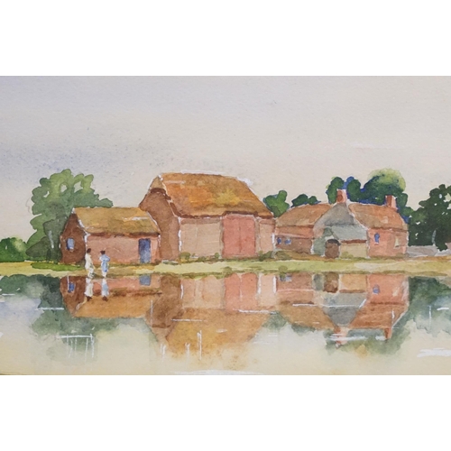 521 - Denis Dellow (20th century), 'Derwent Water, Cumbria', watercolour, together with three other scenic... 