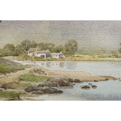 521 - Denis Dellow (20th century), 'Derwent Water, Cumbria', watercolour, together with three other scenic... 