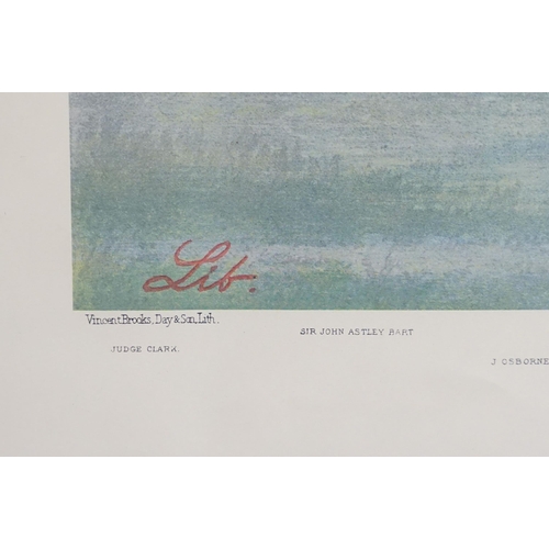 523 - After Liberio Prosperi, ' Lib ' (Italian 1854 - 1928), The Winning Post, colour print, 42 x 60cm tog... 