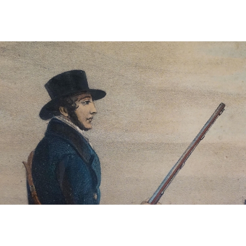 525 - After J W Giles, The Gamekeeper's Return, coloured print, 35 x 40cm,  framed and glazed