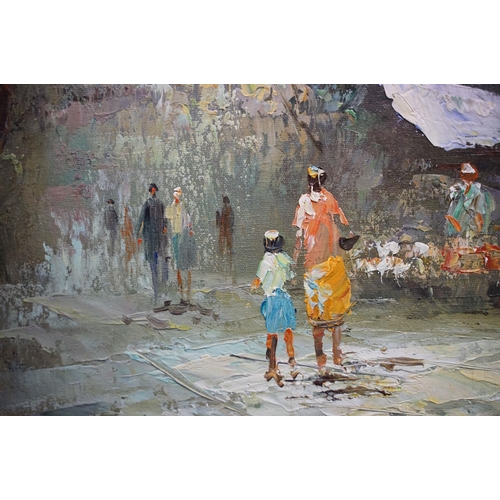 527 - Burney, Parisian street scene, oil on canvas, signed lower left, 59.5 x 49cm, framed