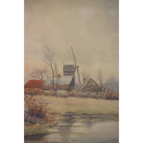 529 - Group of four framed watercolour farm and country landscapes, to includes artists, Edward Stamp, Phi... 