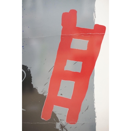 531 - Bruce Mclean (Scottish, b. 1944), head and ladder, limited edition screenprint, signed in pencil low... 