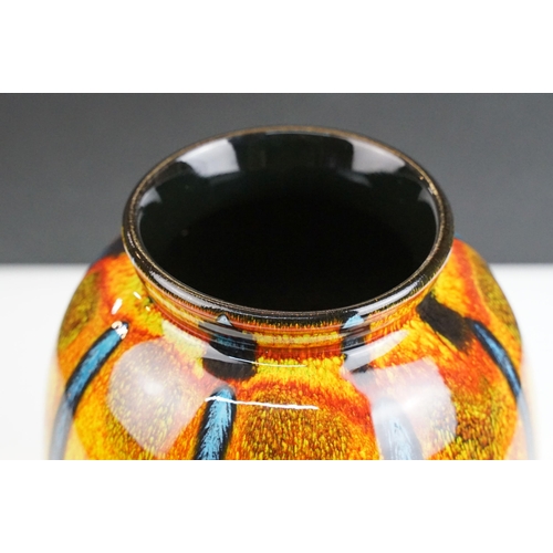 7 - Poole Pottery Safari living glaze oviform vase with black interior, H 23cm