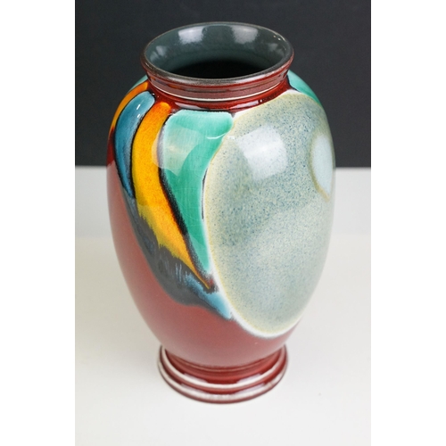 8 - Poole Pottery living glaze oviform vase with grey interior, H 23cm