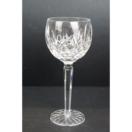 81 - Waterford crystal eight Lismore hock wine glasses together with five wine glasses and a selection of... 