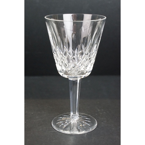 81 - Waterford crystal eight Lismore hock wine glasses together with five wine glasses and a selection of... 