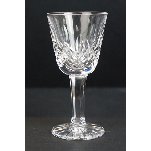 81 - Waterford crystal eight Lismore hock wine glasses together with five wine glasses and a selection of... 