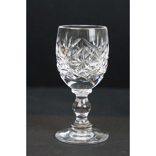 81 - Waterford crystal eight Lismore hock wine glasses together with five wine glasses and a selection of... 