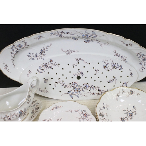 84A - Rorstrand 'Strahlsund' design Swedish dinner service set to include large oval serving platter with ... 