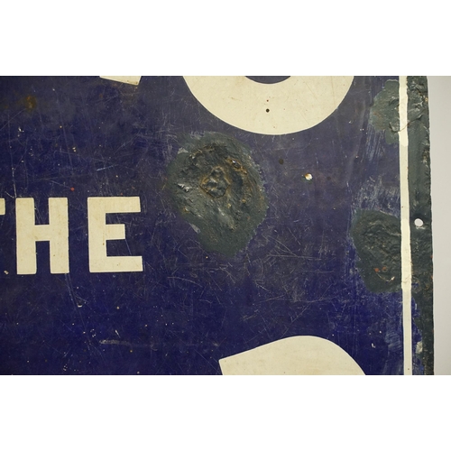 94 - News of the World 'The largest weekly paper' vintage enamel advertising sign, H 92cm, W 61cm