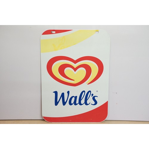 123A - Walls ice cream vintage advertising sign, H 70cm W 50 cm