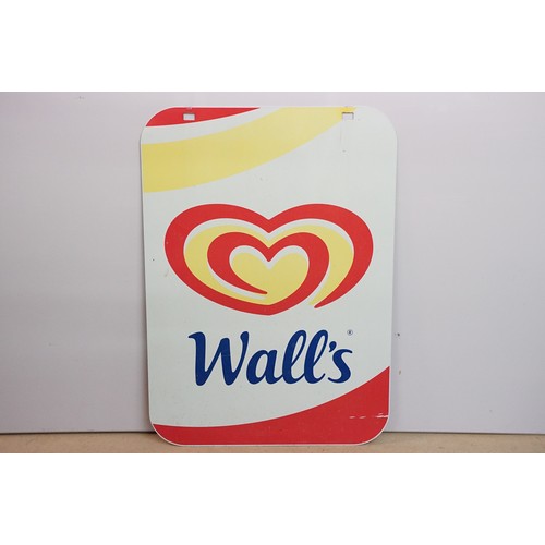 123A - Walls ice cream vintage advertising sign, H 70cm W 50 cm