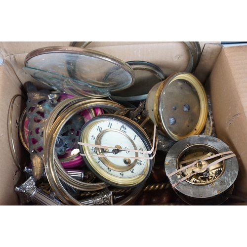 418 - Selection of clock movements and parts (1 box)