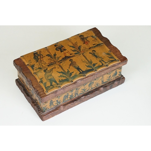 438 - Selection of mixed items to include a brass decorated anchor box, together with a leather picture bo... 