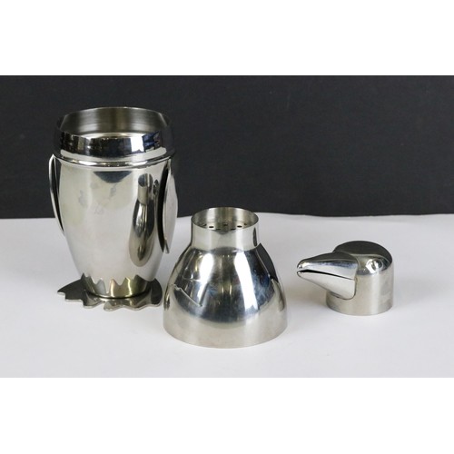 283 - Silver plated penguin cocktail shaker