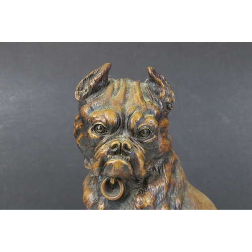 107 - Resin sculpture of seated bull dog, H 29cm