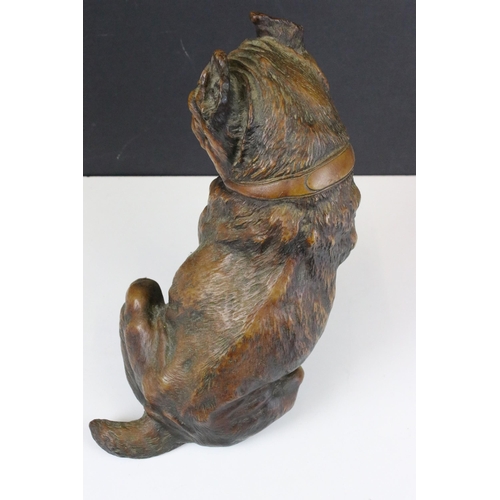 107 - Resin sculpture of seated bull dog, H 29cm