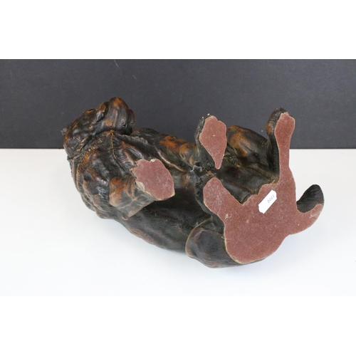 107 - Resin sculpture of seated bull dog, H 29cm