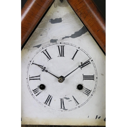 124 - E.N Welch, American steeple clock, H 49cm, W 25cm, D 10cm