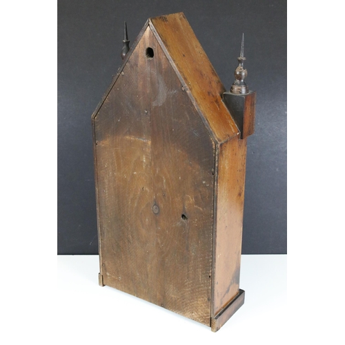 124 - E.N Welch, American steeple clock, H 49cm, W 25cm, D 10cm