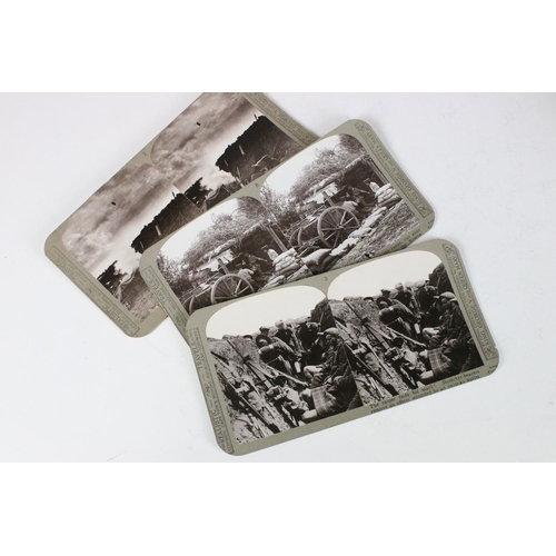 163 - 90 stereoscope cards from the ‘ The Great War ‘ official series by Realistic Travels, all annotated,... 