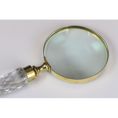 173 - Large brass hand held magnifying glass