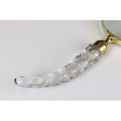 173 - Large brass hand held magnifying glass