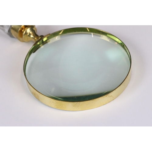 173 - Large brass hand held magnifying glass