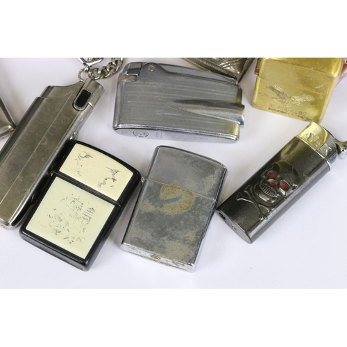 175 - A collection of mixed pocket lighters to include Zippo and Ronson examples together with a Franklin ... 