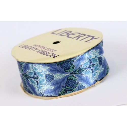 176 - Liberty of London vintage reel of woven edge ribbon in the Burnham Blue pattern, 20 metres long x 39... 