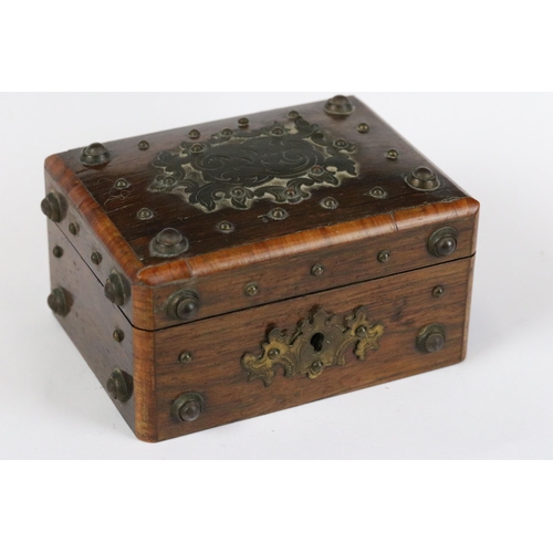 187 - A collection of three wooden trinket boxes of various sizes and forms. Largest measures approx 11cm ... 