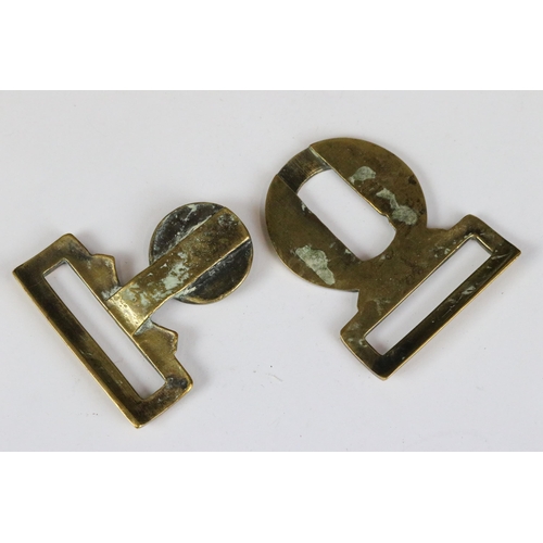 192 - Victorian regimental brass belt buckle of 24th (2nd Warwickshire) Foot together with 24th Foot brass... 